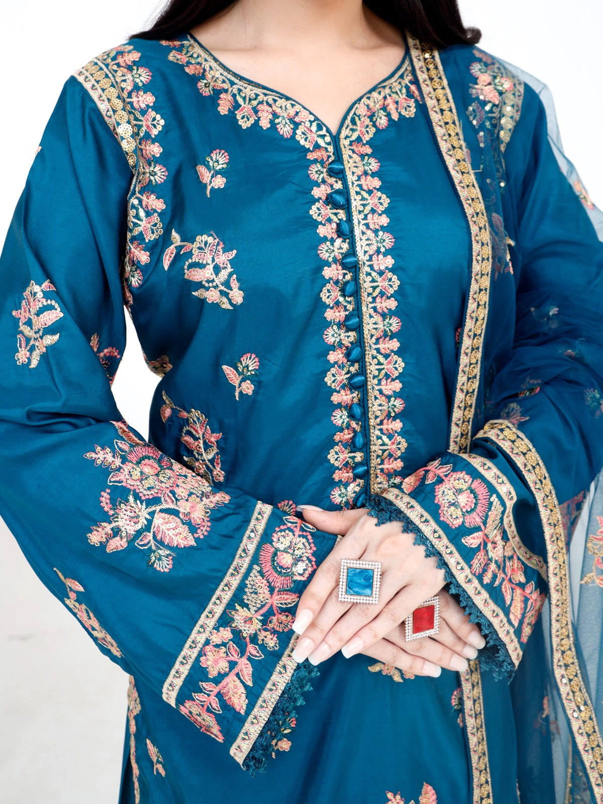korean silk three piece