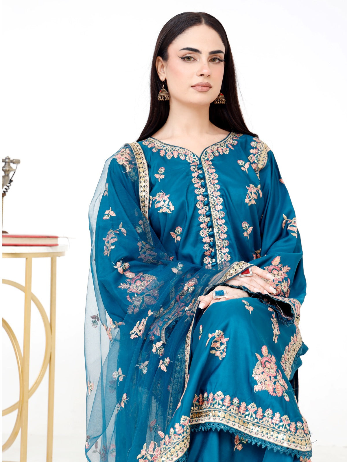 korean silk three piece