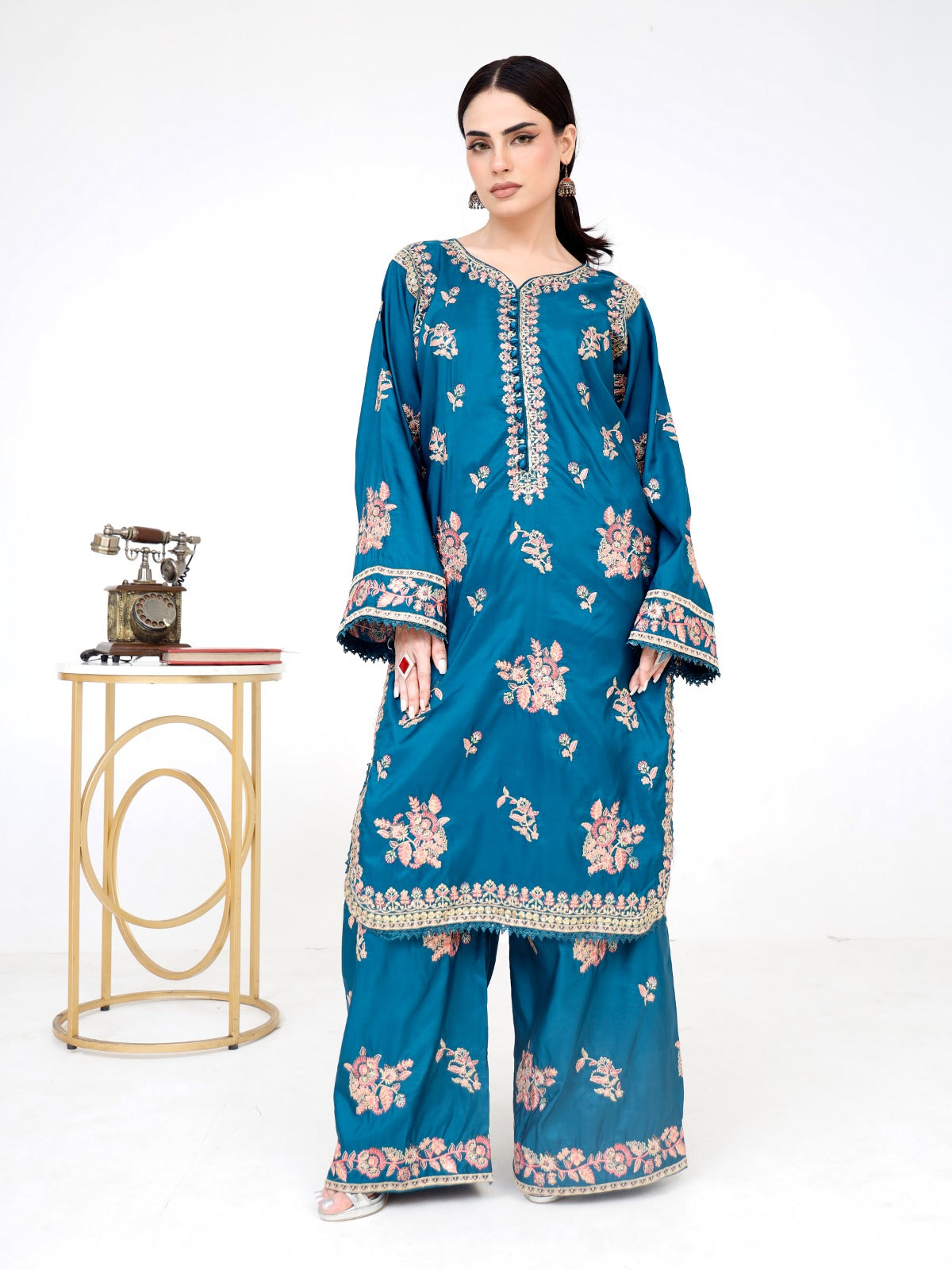 korean silk three piece
